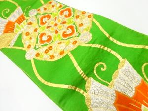 アンティーク　蝶に華文模様織出し袋帯（材料）